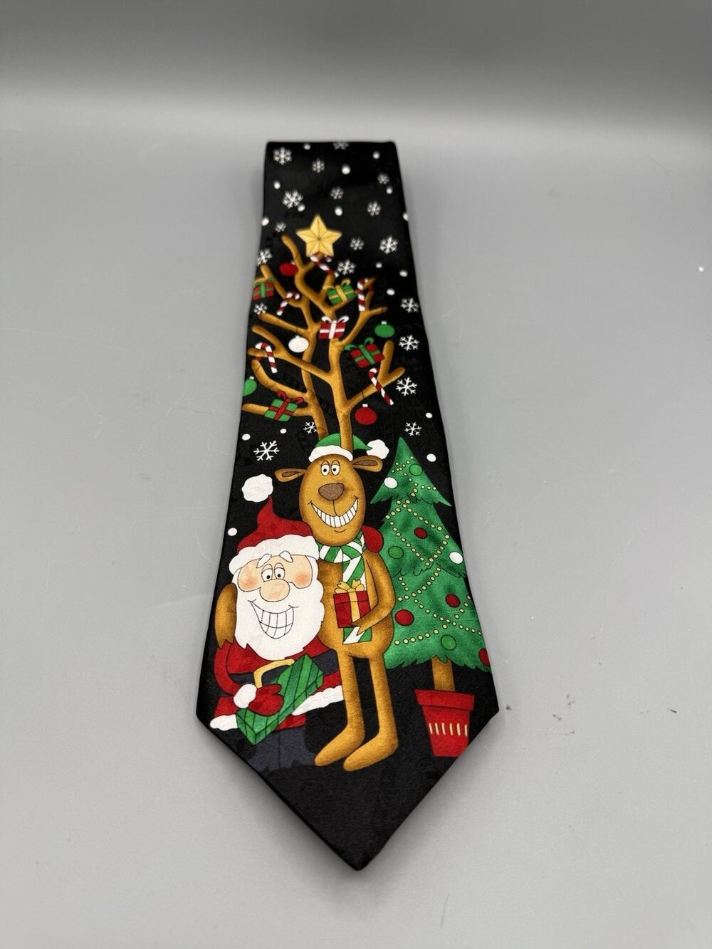 Hallmark Christmas Novelty Necktie Santa Reindeer Tree Holiday Party Tie